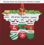 Festive Mittens for 6 Christmas Ornament with Pets Personalized by RussellRhodes.com