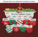 Festive Mittens for 9 Christmas Ornament with Pets Personalized by Russell Rhodes