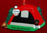 Camping Christmas Ornament My Adventure with 1 Dog, Cat, Pets Custom Add-ons Personalized by RussellRhodes.com