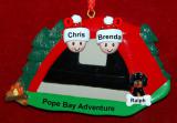 Family Camping Christmas Ornament Adventure for 2 with 1 Dog, Cat, Pets Custom Add-ons Personalized by RussellRhodes.com