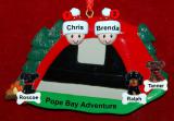 Family Camping Christmas Ornament Adventure for 2 with 3 Dogs, Cats, Pets Custom Add-ons Personalized by RussellRhodes.com