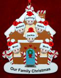 Family of 6 Gingerbread House Christmas Ornament Personalized by RussellRhodes.com