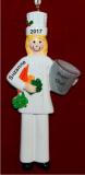 Culinary Master Chef Female Blond Christmas Ornament Personalized by Russell Rhodes