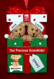 Grandparents Christmas Ornament Hugs & Cuddles 2 Grandkids with Pets Personalized by RussellRhodes.com