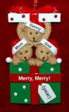 Family of 3 Christmas Ornament Hugs & Cuddles Personalized by RussellRhodes.com