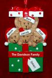 Family of 4 Christmas Ornament Hugs & Cuddles Personalized by RussellRhodes.com