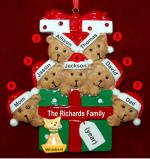 Family of 7 Christmas Ornament Hugs & Cuddles with Dogs, Cats, Pets Custom Add-ons Personalized by RussellRhodes.com