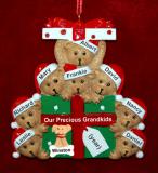 Grandparents Christmas Ornament Hugs & Cuddles 8 Grandkids with Pets Personalized by RussellRhodes.com