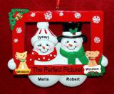 Couples Christmas Ornament Perfect Picture with 2 Dogs, Cats, Dogs, Cats, Pets Custom Add-onss Custom Add-ons Personalized by RussellRhodes.com