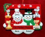 Couples Christmas Ornament Perfect Picture with 4 Dogs, Cats, Pets Custom Add-onss Personalized by RussellRhodes.com