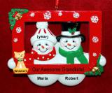 Grandparents Christmas Ornament Perfect Picture 2 Grandkids with Pet Personalized by RussellRhodes.com