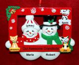 Grandparents Christmas Ornament Perfect Picture 2 Grandkids with 3 Dogs, Cats, Pets Custom Add-onss Personalized by RussellRhodes.com