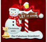 Grandparents Christmas Ornament Let it Snow Grandson with Pet Personalized by RussellRhodes.com