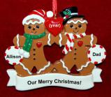 Single Dad Christmas Ornament 1 Child Gingerbread Fun Personalized by RussellRhodes.com