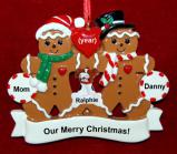 Single Mom Christmas Ornament 1 Child Gingerbread Fun with Dogs, Cats, Pets Custom Add-ons Personalized by RussellRhodes.com