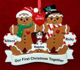 Our First Christmas Together Ornament Gingerbread Fun with Dogs, Cats, Pets Custom Add-ons Personalized by RussellRhodes.com