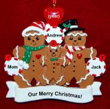 Single Mom Christmas Ornament 2 Children Gingerbread Fun Personalized by RussellRhodes.com