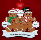 Family Christmas Ornament for 3 Gingerbread Fun Personalized by RussellRhodes.com