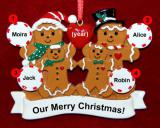 Lesbian Family Christmas Ornament 2 Kids Gingerbread Fun Personalized by RussellRhodes.com
