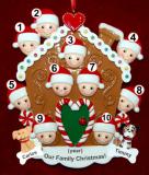 Group or Family Christmas Ornament Gingerbread Joy for 10 with 2 Dogs, Cats, Pets Custom Add-ons Personalized by RussellRhodes.com