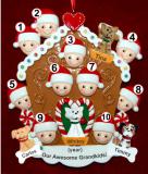 Grandparents Christmas Ornament Gingerbread Joy 10 Grandkids with 4 Dogs, Cats, Pets Custom Add-ons Personalized by RussellRhodes.com
