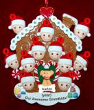 Grandparents Christmas Ornament Gingerbread Joy for 11 with 1 Dog, Cat, Pets Custom Add-on Personalized by RussellRhodes.com