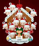 Group or Family Christmas Ornament Gingerbread Joy for 12 with 1 Dog, Cat, Pets Custom Add-on Personalized by RussellRhodes.com