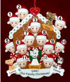 Group or Family Christmas Ornament Gingerbread Joy for 12 with 4 Dogs, Cats, Pets Custom Add-ons Personalized by RussellRhodes.com