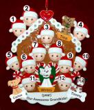 Grandparents Christmas Ornament Gingerbread Joy 12 Grandkids with 4 Dogs, Cats, Pets Custom Add-ons Personalized by RussellRhodes.com