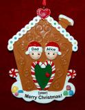 Single Dad Christmas Ornament Gingerbread Joy 1 Child Personalized by RussellRhodes.com