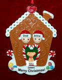 Single Dad Christmas Ornament Gingerbread Joy 1 Child with Pets Personalized by RussellRhodes.com
