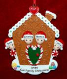 Single Dad Christmas Ornament Gingerbread Joy 3 Kids Personalized by RussellRhodes.com