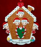 Family Christmas Ornament Gingerbread Joy for 5 Personalized by RussellRhodes.com