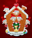 Family Christmas Ornament Gingerbread Joy for 6 with Pets Personalized by RussellRhodes.com