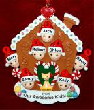Family Christmas Ornament Gingerbread Joy Just the 7 Kids with Pets Personalized by RussellRhodes.com