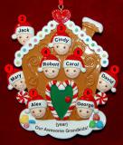Grandparents Christmas Ornament Gingerbread Joy 8 Grandkids Personalized by RussellRhodes.com