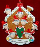 Family Christmas Ornament Gingerbread Joy Just the 8 Kids Personalized by RussellRhodes.com