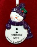 Granddaughter Christmas Ornament Purple Snowman Personalized by RussellRhodes.com