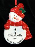 Daughter Christmas Ornament Red Snowman Personalized by RussellRhodes.com
