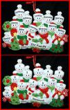 Large Snow Family or Group with 12 People Christmas Ornament Personalized by RussellRhodes.com