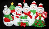 Family Christmas Ornament Snow Fam for 5 Personalized by RussellRhodes.com