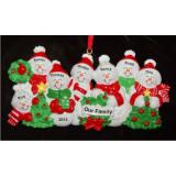 Snow Family with Tree for 7 Christmas Ornament Personalized by RussellRhodes.com