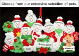 My Xmas Fun Bunch 8 Grandkids Christmas Ornament with Pets Personalized by Russell Rhodes