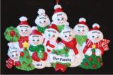 Snow Family with Tree for 9 Christmas Ornament Personalized by RussellRhodes.com