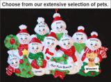 My Xmas Fun Bunch 9 Grandkids Christmas Ornament with Pets Personalized by Russell Rhodes