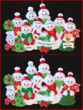 Grandparents Christmas Ornament Snow Fam 9 Grandkids with Pets Personalized by RussellRhodes.com