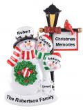 Family Christmas Ornament by Winter Lamp Light for 3 Personalized by RussellRhodes.com