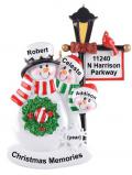 New Home Christmas Ornament by Winter Lamp Light for 3 Personalized by RussellRhodes.com
