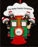 All Aboard for Family of 4 Christmas Ornament Personalized by RussellRhodes.com
