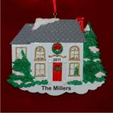 White Winter New Home Christmas Ornament Personalized by Russell Rhodes